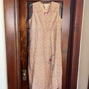 Sleeveless April Cornell Maxi Dress Polly Flower Pattern Large New with Tags